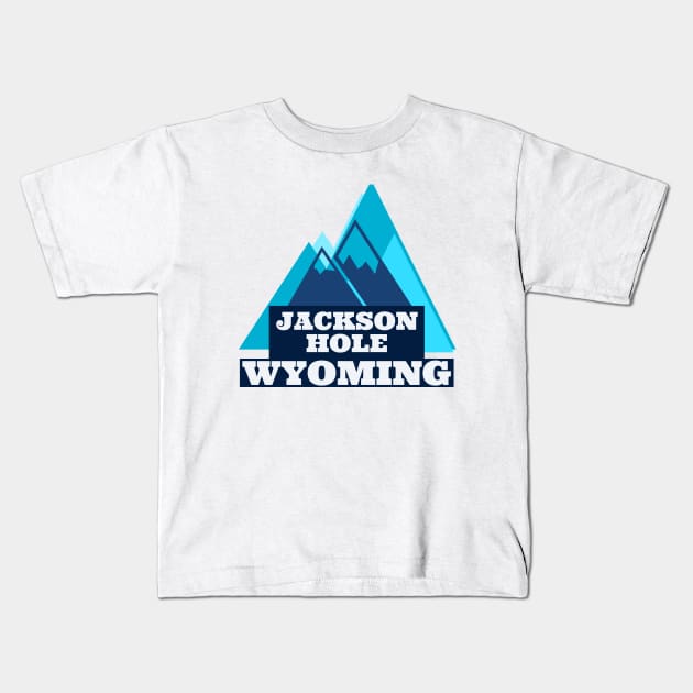 Jackson Hole, Wyoming Fun Blue Mountains Kids T-Shirt by cricky